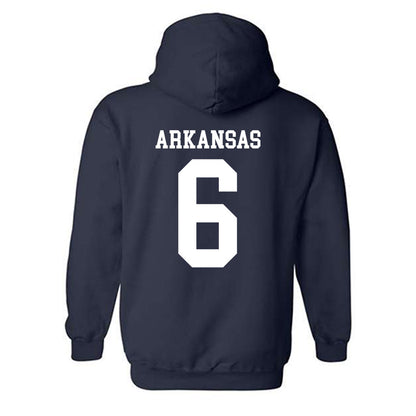 Rice - NCAA Football : DJ Arkansas - Navy Classic Shersey Hooded Sweatshirt