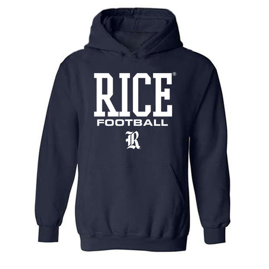 Rice - NCAA Football : Ari Broussard - Navy Classic Shersey Hooded Sweatshirt