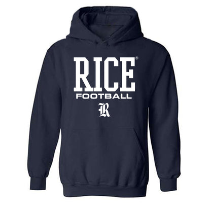 Rice - NCAA Football : Geron Hargon - Navy Classic Shersey Hooded Sweatshirt