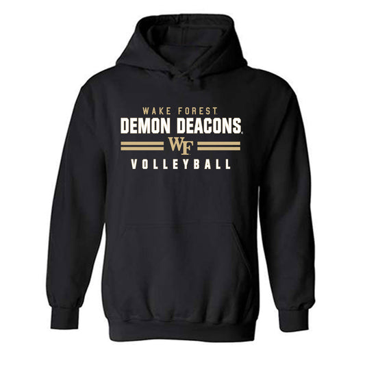 Wake Forest - NCAA Women's Volleyball : Paige Crawford - Black Classic Hooded Sweatshirt