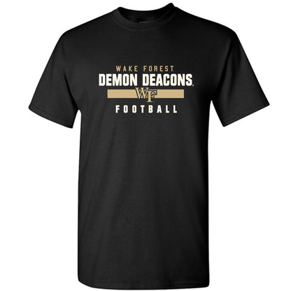 Wake Forest - NCAA Football : Matthew Lusardi - Black Fashion Shersey Short Sleeve T-Shirt