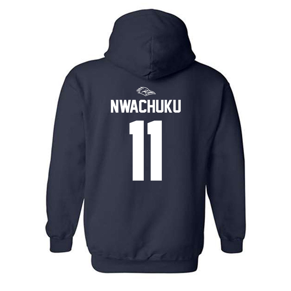 UTSA - NCAA Football : Kelechi Nwachuku - Navy Classic Shersey Hooded Sweatshirt