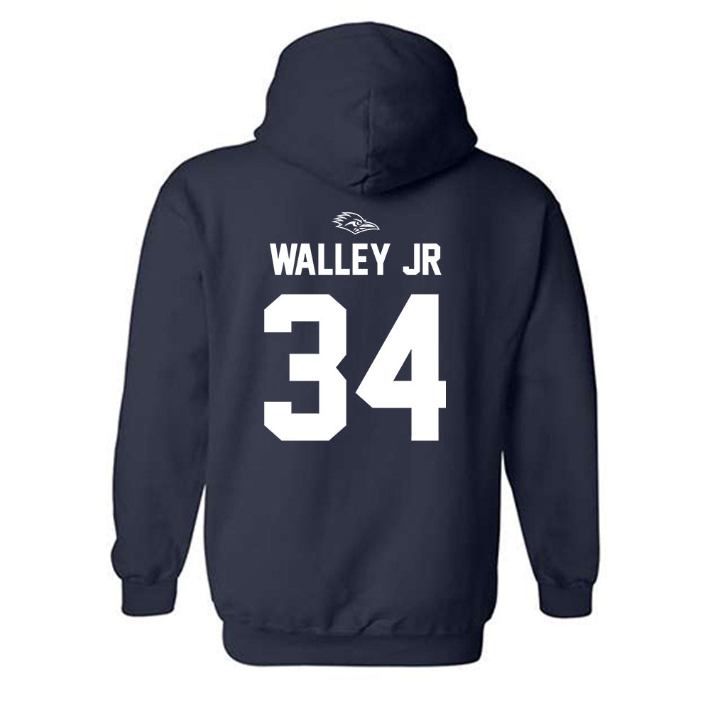 UTSA - NCAA Football : James Walley Jr - Navy Classic Shersey Hooded Sweatshirt