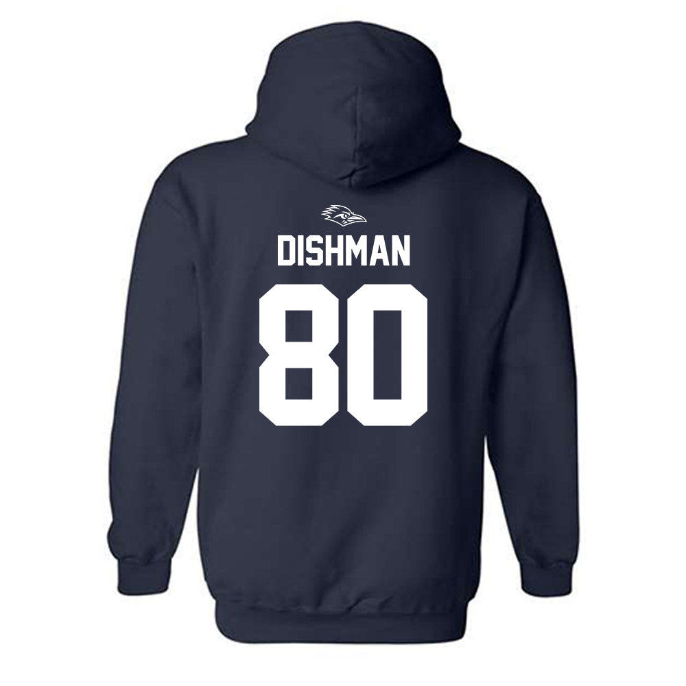 UTSA - NCAA Football : Dan Dishman - Navy Classic Shersey Hooded Sweatshirt