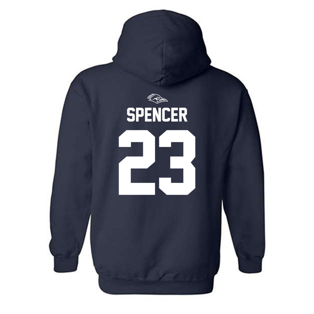 UTSA - NCAA Football : Xavier Spencer - Navy Classic Shersey Hooded Sweatshirt