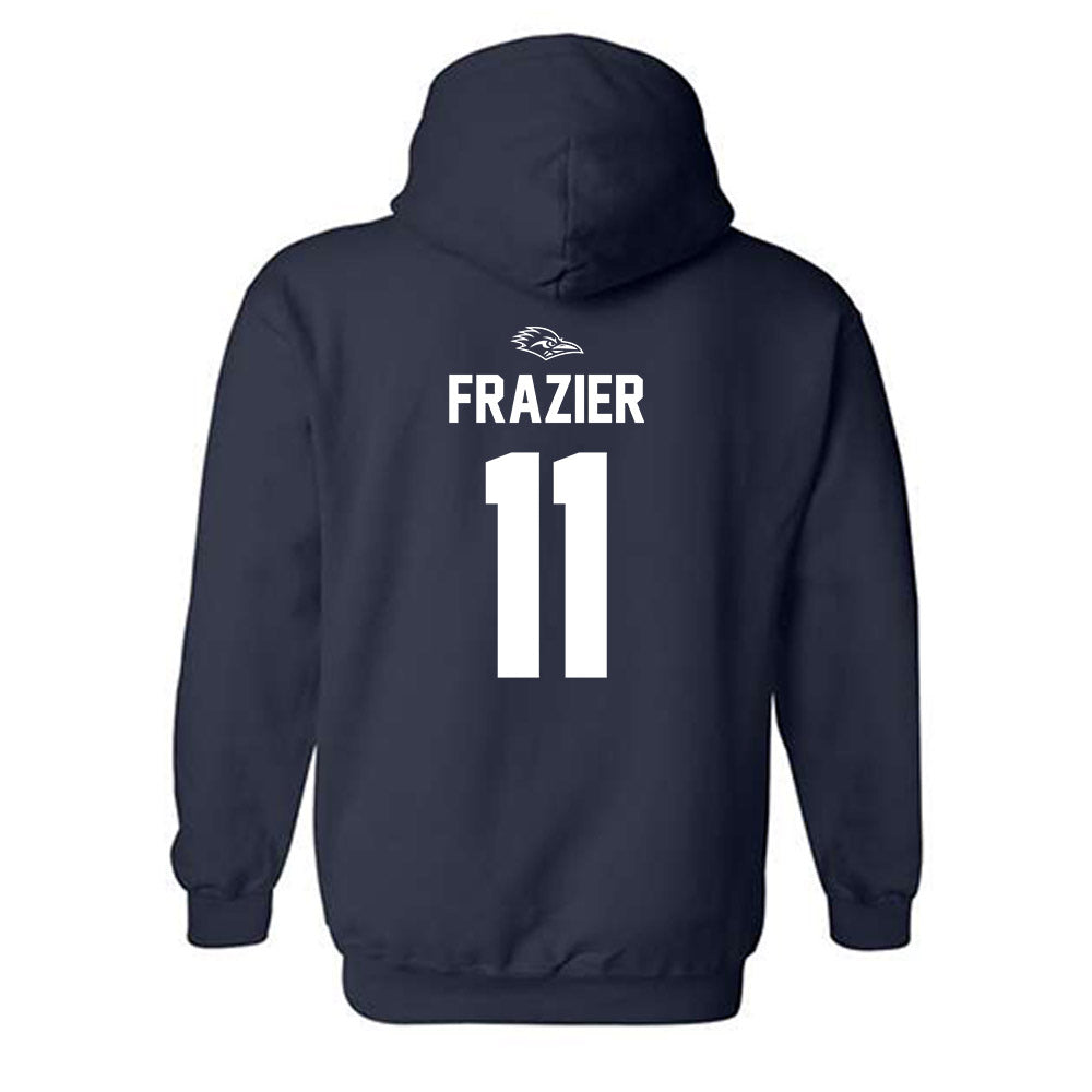 UTSA - NCAA Football : Zah Frazier - Navy Classic Shersey Hooded Sweatshirt