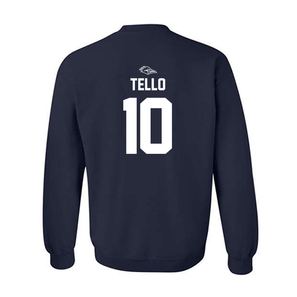 UTSA - NCAA Football : Diego Tello - Navy Classic Shersey Sweatshirt
