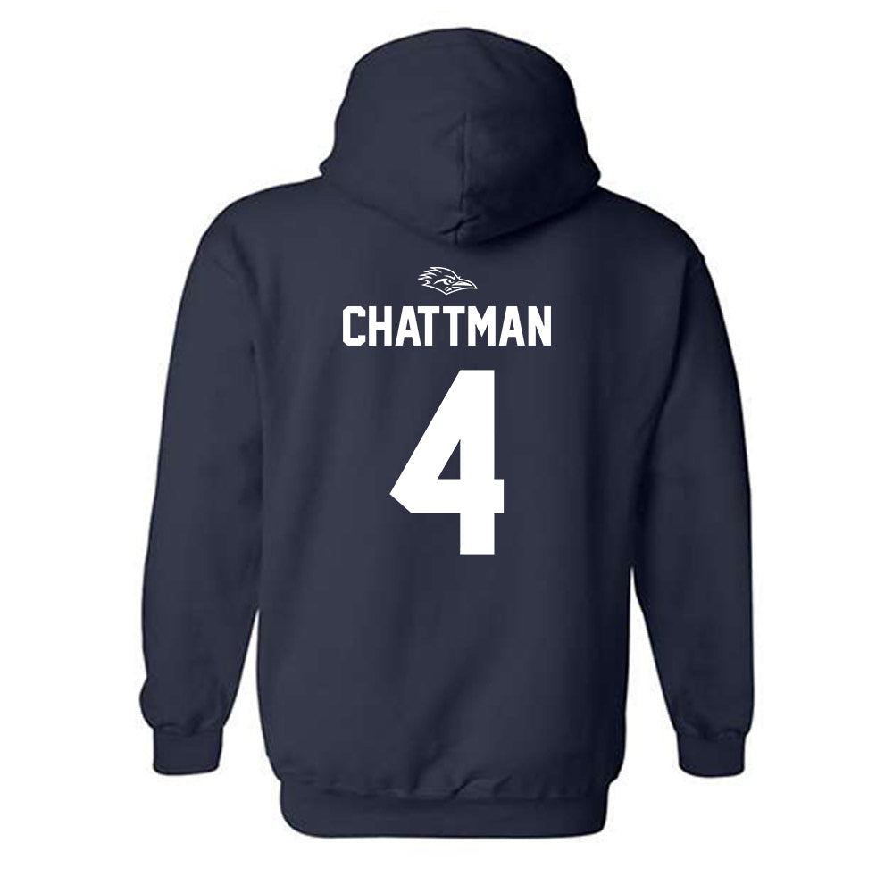 UTSA - NCAA Football : Clifford Chattman - Navy Classic Shersey Hooded Sweatshirt