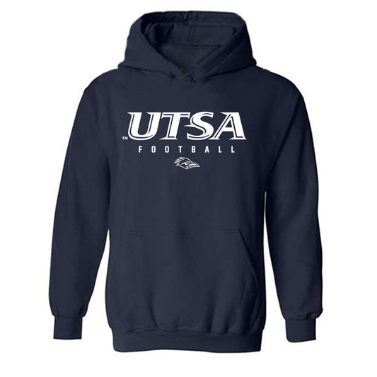UTSA - NCAA Football : Christian Clayton - Navy Classic Shersey Hooded Sweatshirt