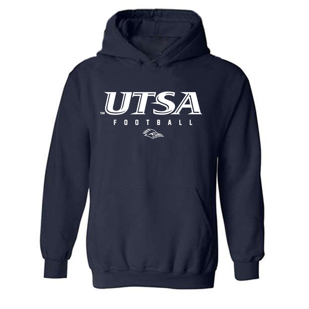 UTSA - NCAA Football : Jackson Anderson - Navy Classic Shersey Hooded Sweatshirt