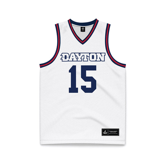Dayton - NCAA Men's Basketball : Daron Holmes II - White Basketball Jersey