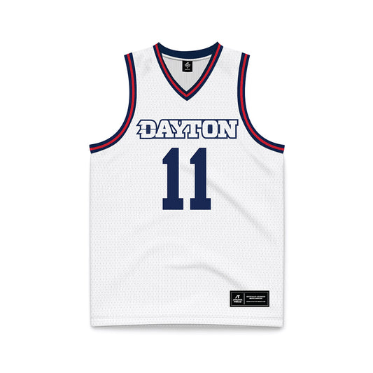 Dayton - NCAA Men's Basketball : Malachi Smith - Basketball Jersey White Replica Jersey