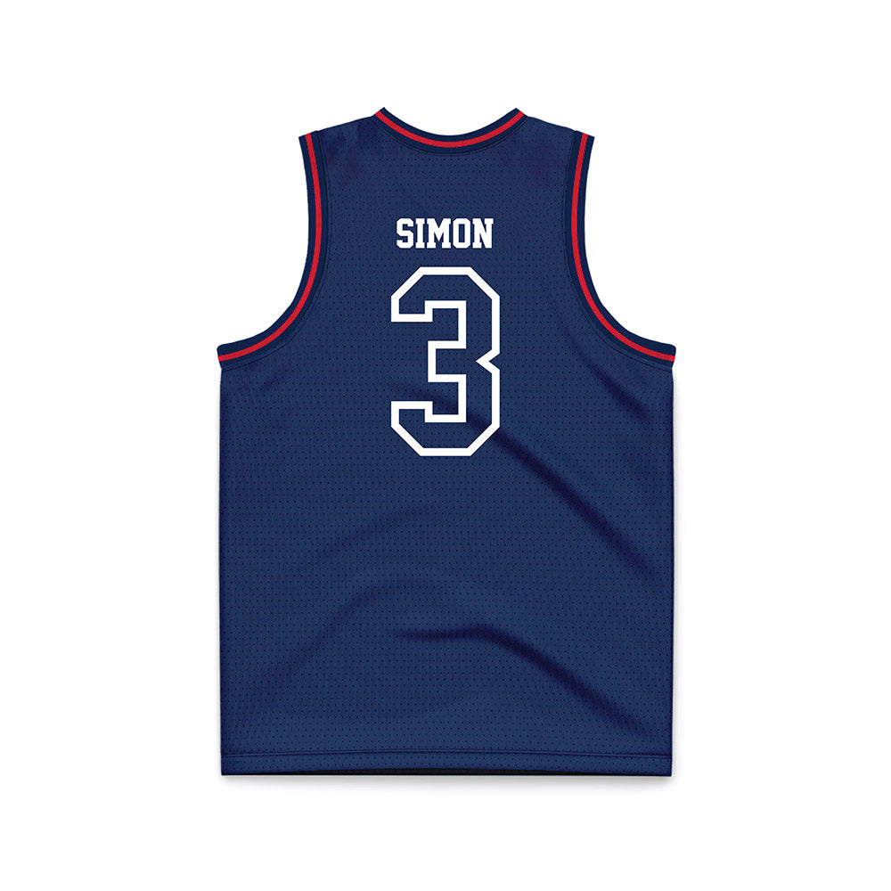 Dayton - NCAA Men's Basketball : Jaiun Simon - Basketball Jersey Navy Replica Jersey