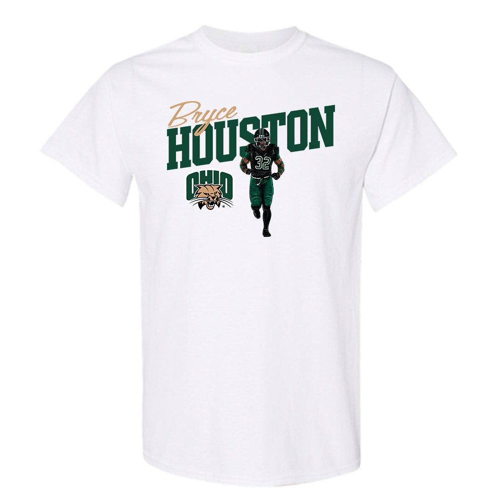 Ohio - NCAA Football : Bryce Houston - Caricature White Short Sleeve T-Shirt