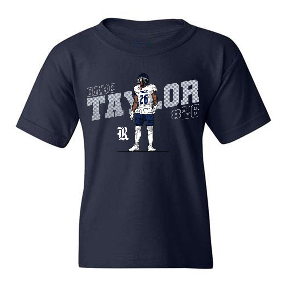 Rice - NCAA Football : Gabe Taylor - Caricature Youth T-Shirt