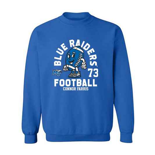 MTSU - NCAA Football : Connor Farris - Royal Fashion Shersey Sweatshirt