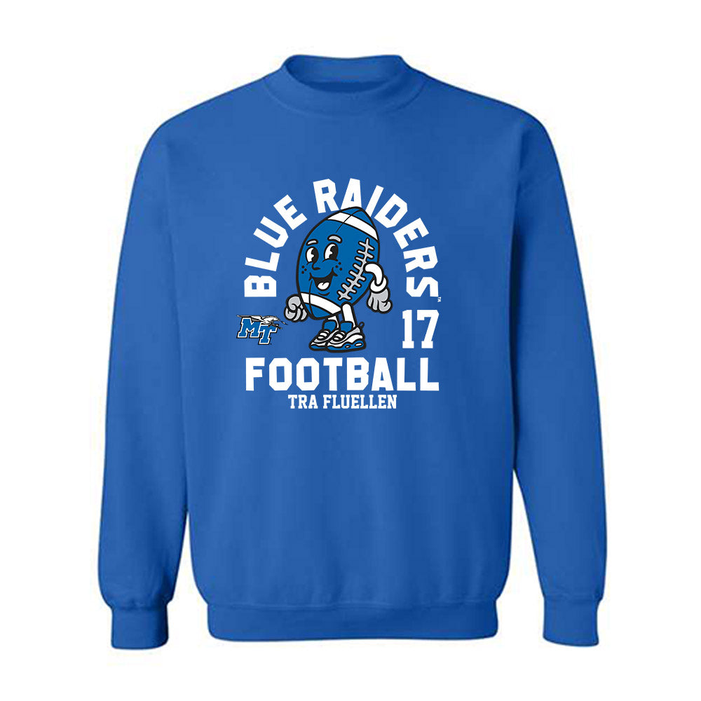 MTSU - NCAA Football : Tra Fluellen - Royal Fashion Shersey Sweatshirt