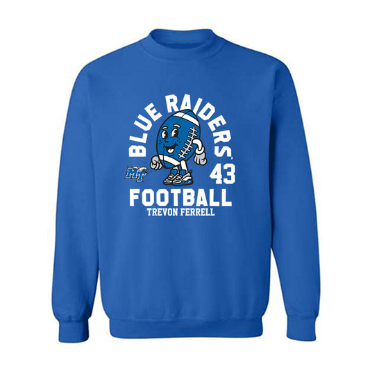 MTSU - NCAA Football : Trevon Ferrell - Royal Fashion Shersey Sweatshirt