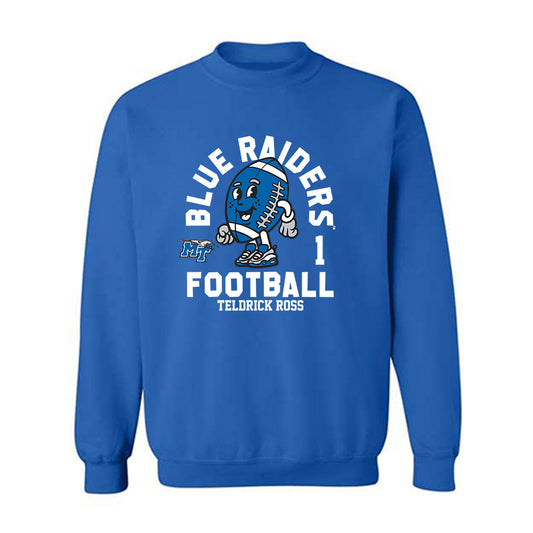 MTSU - NCAA Football : Teldrick Ross - Royal Fashion Shersey Sweatshirt