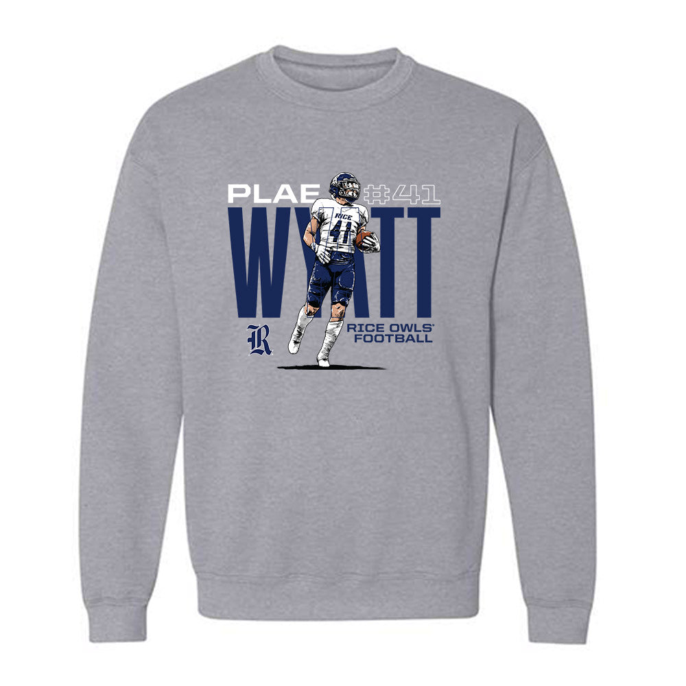 Rice - NCAA Football : Plae Wyatt - Caricature Sweatshirt
