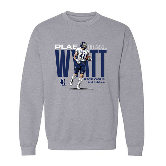 Rice - NCAA Football : Plae Wyatt - Caricature Sweatshirt