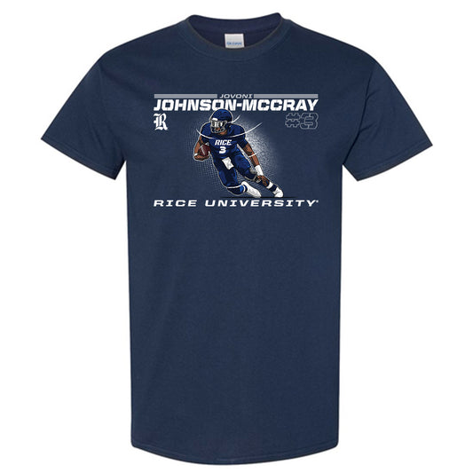 Rice - NCAA Football : JoVoni Johnson - Caricature Short Sleeve T-Shirt