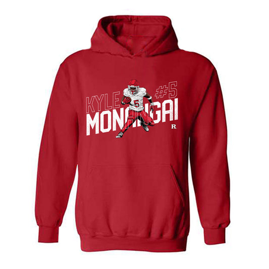 Rutgers - NCAA Football : Kyle Monangai - Caricature Hooded Sweatshirt
