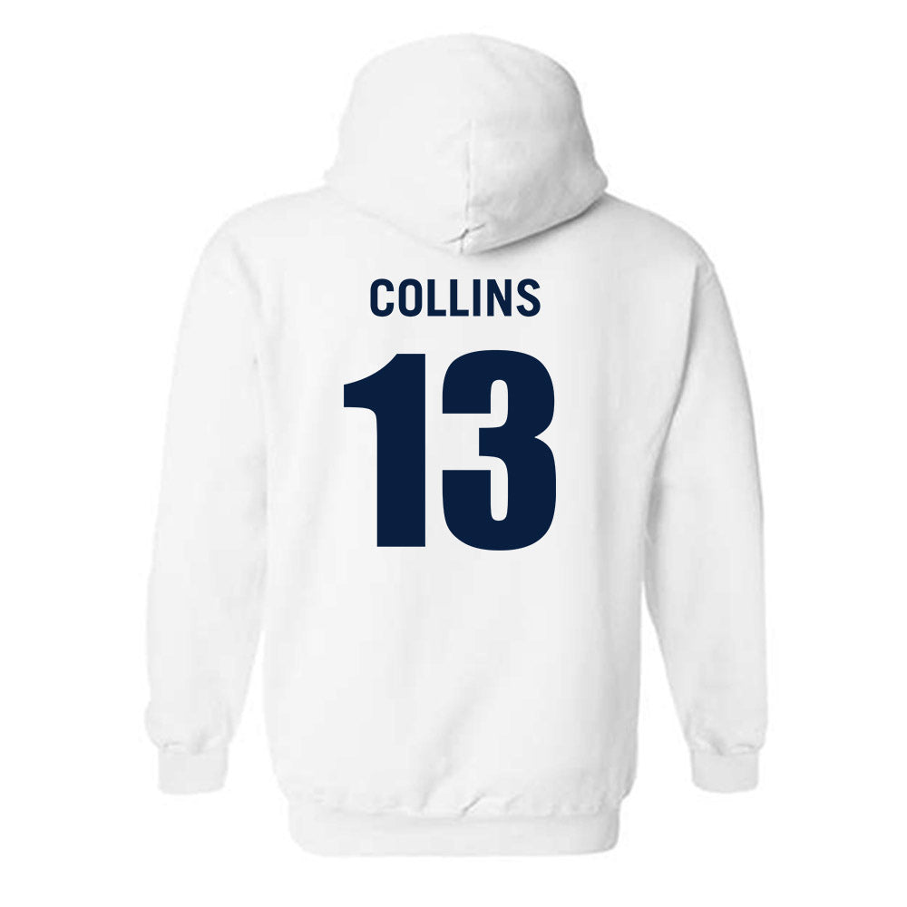 Monmouth - NCAA Men's Basketball : Jack Collins - White Replica Shersey Hooded Sweatshirt
