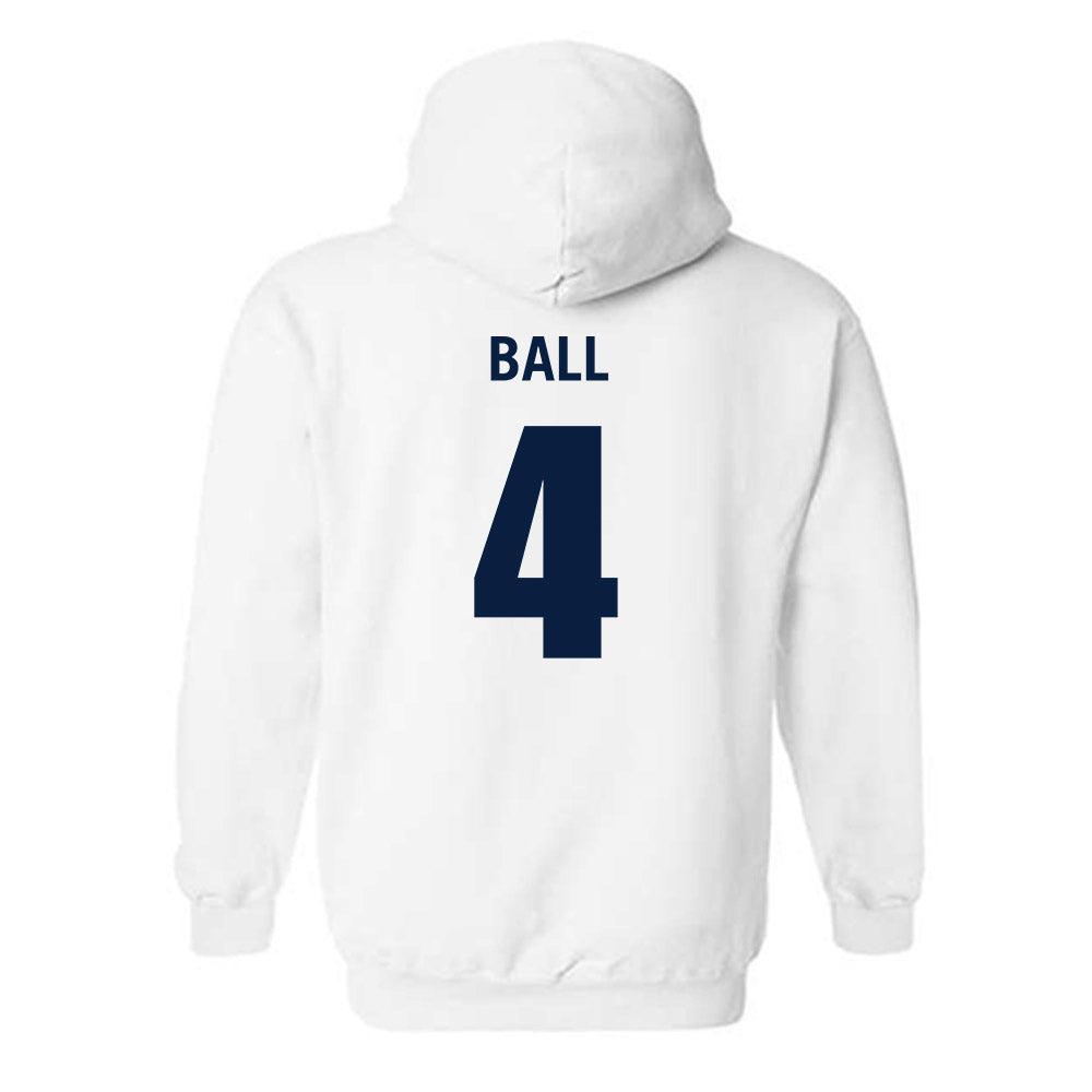 Monmouth - NCAA Men's Basketball : Andrew Ball - White Replica Shersey Hooded Sweatshirt