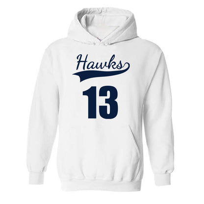 Monmouth - NCAA Men's Basketball : Jack Collins - White Replica Shersey Hooded Sweatshirt