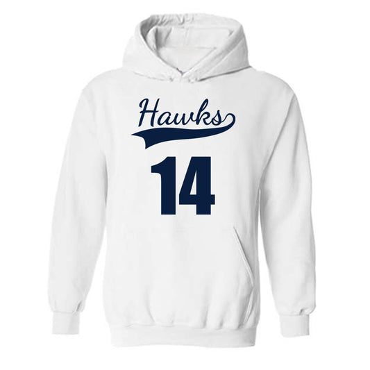 Monmouth - NCAA Men's Basketball : Jack Holmstrom - White Replica Shersey Hooded Sweatshirt