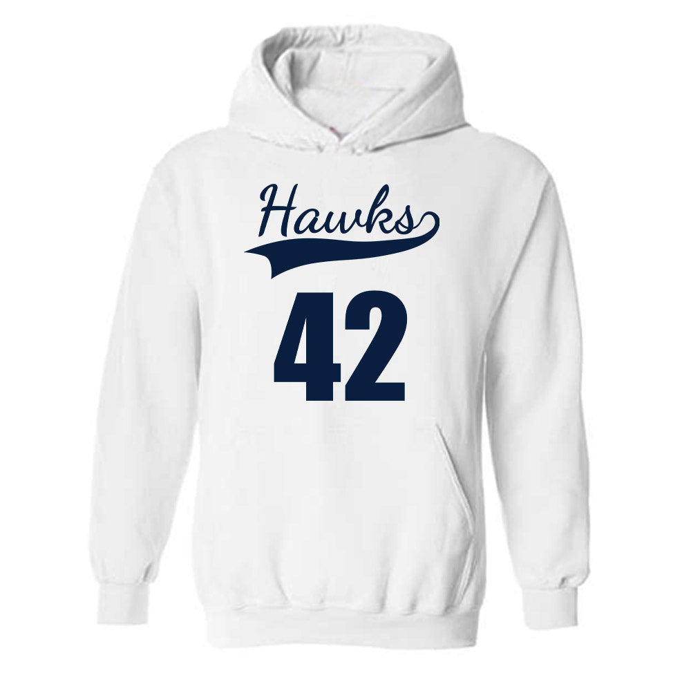 Monmouth - NCAA Men's Basketball : Quinn Peters - White Replica Shersey Hooded Sweatshirt