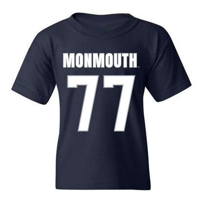 Monmouth - NCAA Men's Lacrosse : Greg Clark - Blue Replica Youth T-Shirt