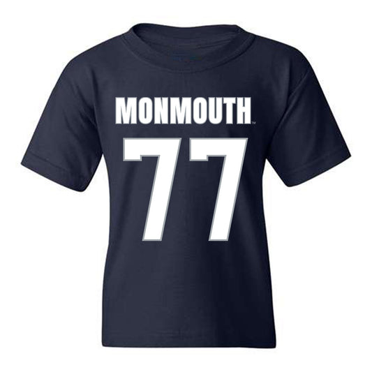 Monmouth - NCAA Men's Lacrosse : Greg Clark - Blue Replica Youth T-Shirt