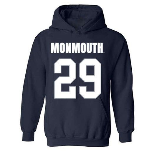 Monmouth - NCAA Men's Lacrosse : Patrick Orapello -  Replica Shersey Hooded Sweatshirt
