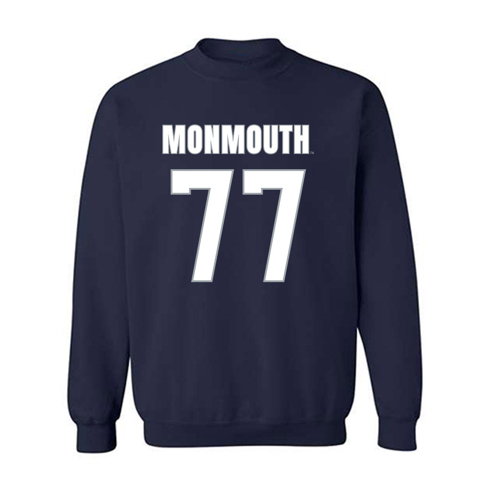 Monmouth - NCAA Men's Lacrosse : Greg Clark - Blue Replica Sweatshirt