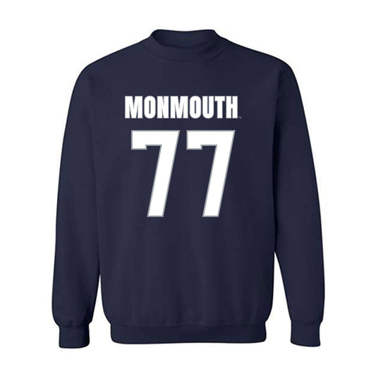 Monmouth - NCAA Men's Lacrosse : Greg Clark - Blue Replica Sweatshirt