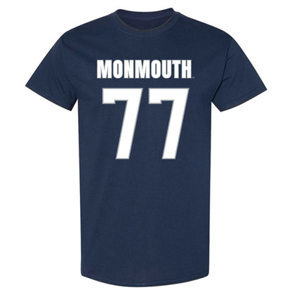 Monmouth - NCAA Men's Lacrosse : Greg Clark - Blue Replica Short Sleeve T-Shirt
