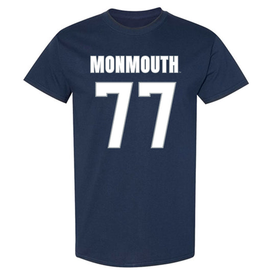 Monmouth - NCAA Men's Lacrosse : Greg Clark - Blue Replica Short Sleeve T-Shirt