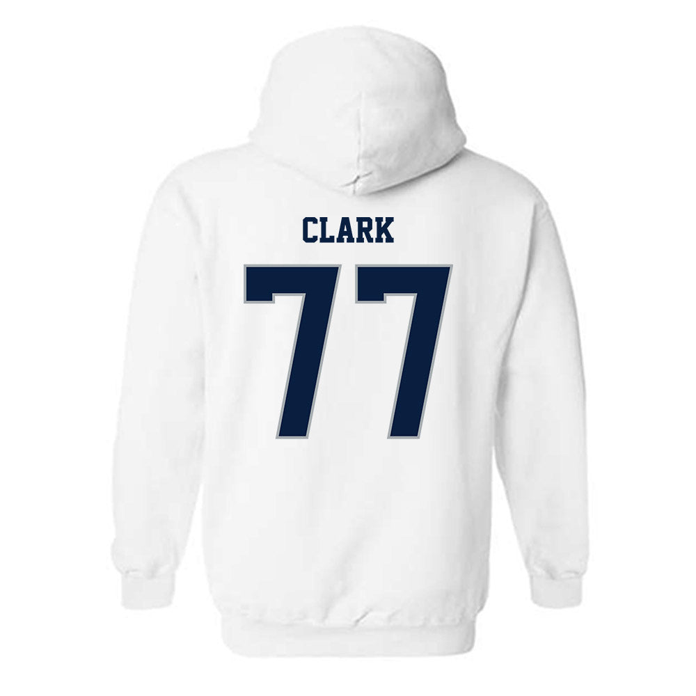 Monmouth - NCAA Men's Lacrosse : Greg Clark - White Replica Hooded Sweatshirt