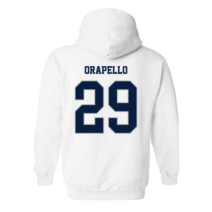 Monmouth - NCAA Men's Lacrosse : Patrick Orapello - White Replica Shersey Hooded Sweatshirt
