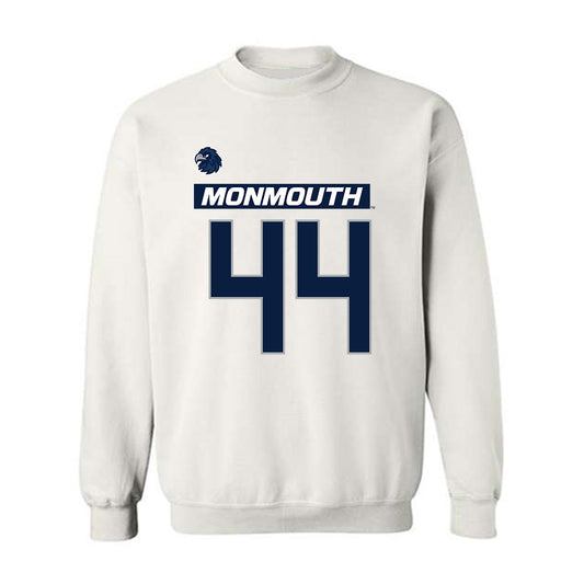 Monmouth - NCAA Men's Lacrosse : Ty Caffarelli - White Replica Shersey Sweatshirt