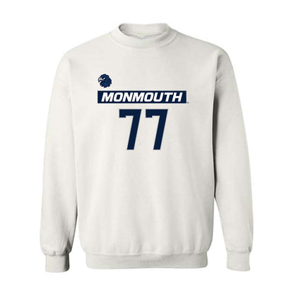 Monmouth - NCAA Men's Lacrosse : Greg Clark - White Replica Sweatshirt
