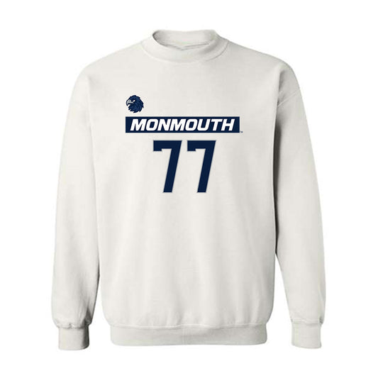 Monmouth - NCAA Men's Lacrosse : Greg Clark - White Replica Sweatshirt