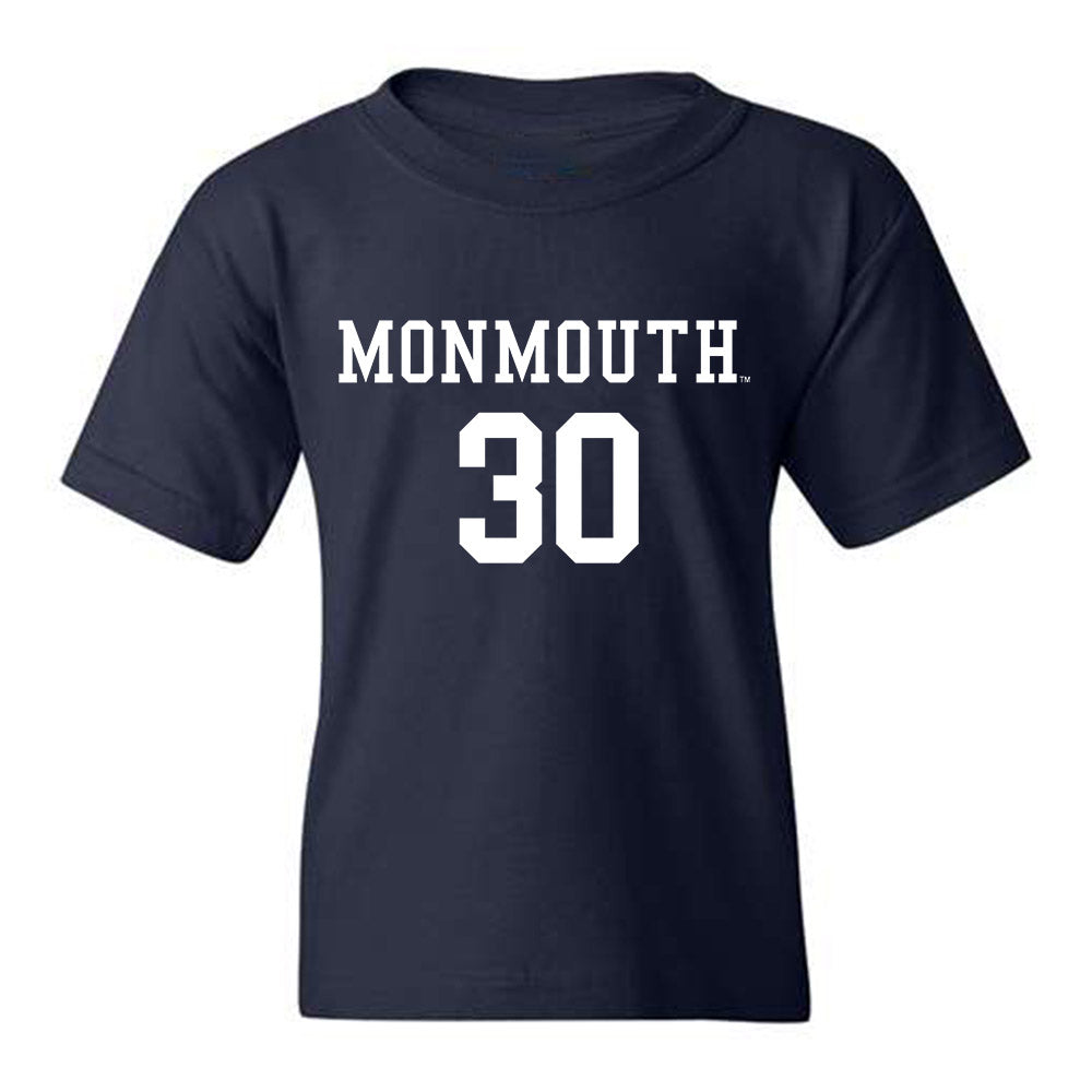 Monmouth - NCAA Men's Soccer : Matthew Link - Navy Replica Shersey Youth T-Shirt