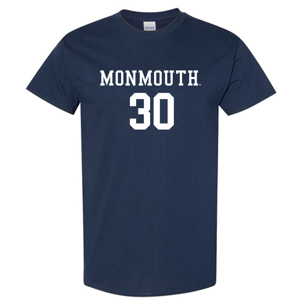 Monmouth - NCAA Men's Soccer : Matthew Link - Navy Replica Shersey Short Sleeve T-Shirt