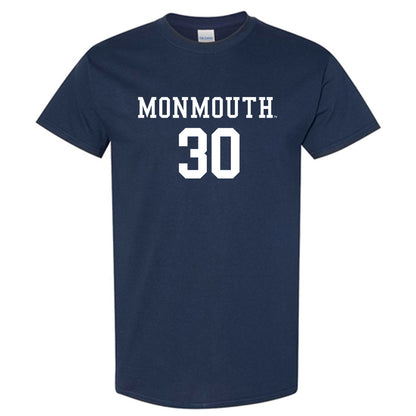 Monmouth - NCAA Men's Soccer : Matthew Link - Navy Replica Shersey Short Sleeve T-Shirt