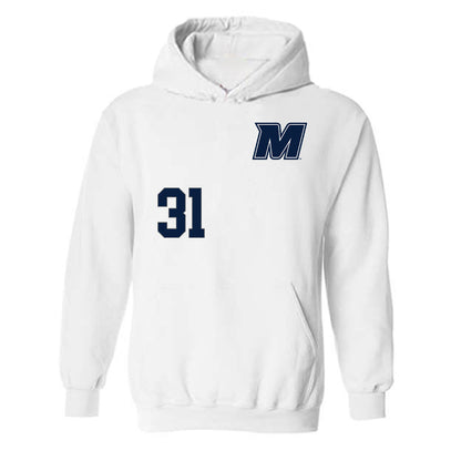 Monmouth - NCAA Softball : Billie Kerwood - White Replica Shersey Hooded Sweatshirt