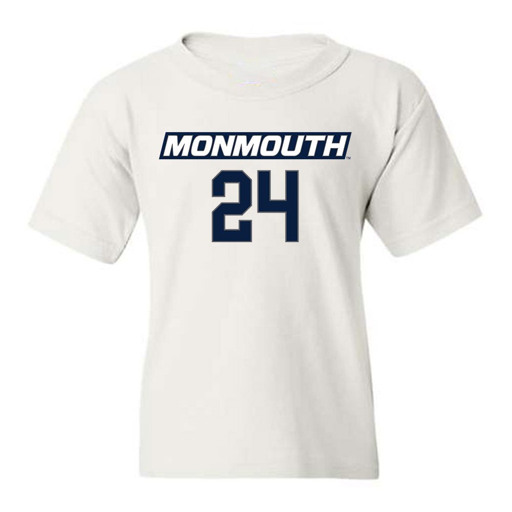 Monmouth - NCAA Women's Basketball : Belle Kranbuhl - White Replica Shersey Youth T-Shirt