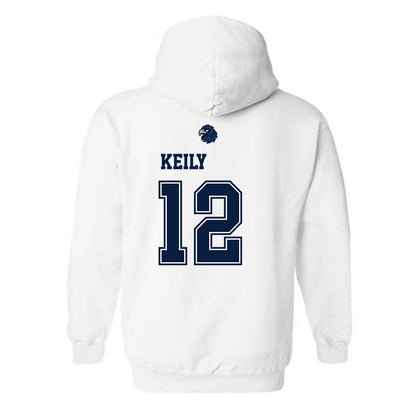 Monmouth - NCAA Women's Soccer : Arianna Keily - White Replica Shersey Hooded Sweatshirt